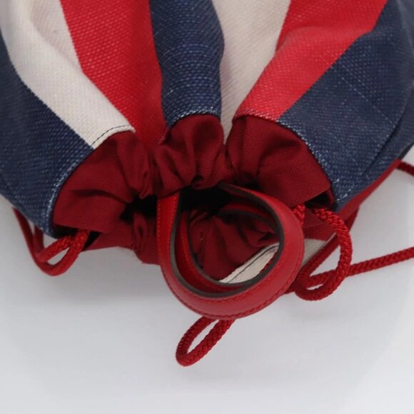 GUCCI Backpack Canvas Red Navy 473872 Auth - Picture 6 of 16